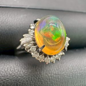 pt900 ファイアーオパールリング