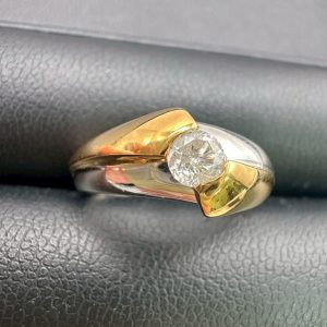 Pt900 K18ダイヤ リング