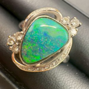 pt900 ボルダーオパール リング