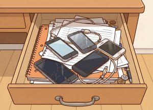 使い終わったスマホが何年も眠ったままになっている