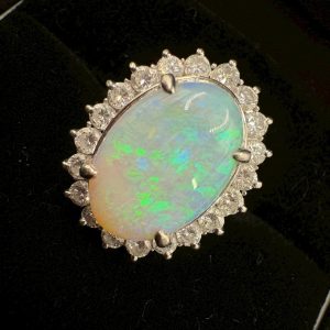 Pt900 オパール ダイヤ リング