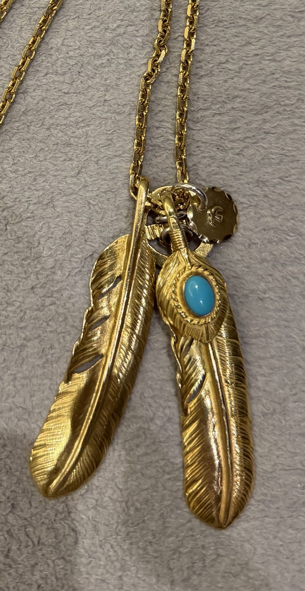 ゴローズ 金フェザー ターコイズ 刻印