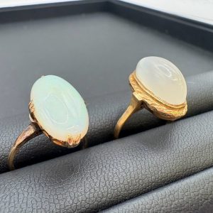 K18 オパール ムーンストーン リング