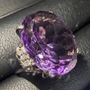 pt900 紫石 ダイヤリング
