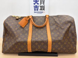 【無料出張買取】広島市五日市の買取大吉五日市中央店が高価買取したパドロックとネームタグ付きのルイ・ヴィトン(LOUIS VUITTON)モノグラムのボストンバッグ「キーポル」