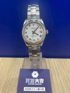 買取大吉五日市コイン通り店で買取したROLEX（ロレックス）デイトジャストの白文字盤・ローマ数字モデル