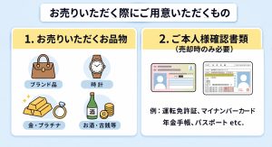 お売りいただく際に必要な持ち物