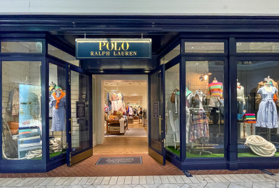 Short Hills, NJ, 07-29-2021: View of the front of a Polo Ralph Lauren clothing store at Short Hills mall.